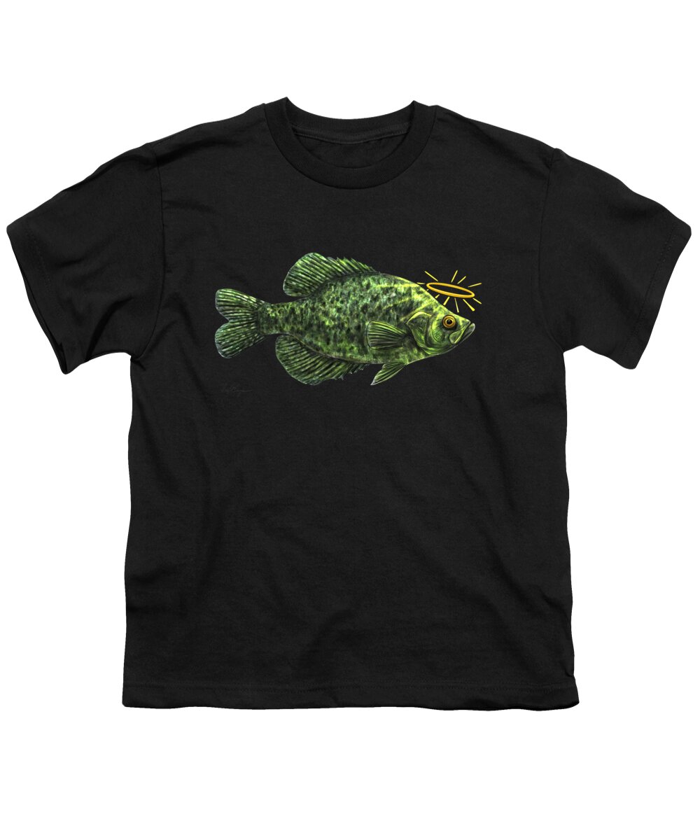 Haha Very Puny Youth T-Shirt featuring the digital art Holy Crappie by David Burgess