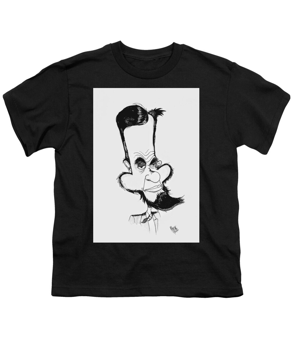 Lincoln Youth T-Shirt featuring the drawing Honest Abe by Michael Hopkins