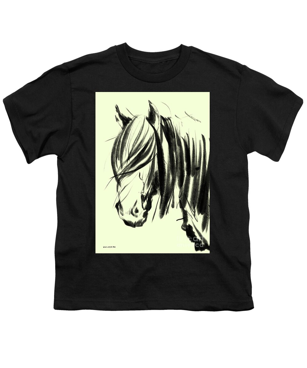 Horse Youth T-Shirt featuring the painting Horse Hair and Wind by Go Van Kampen