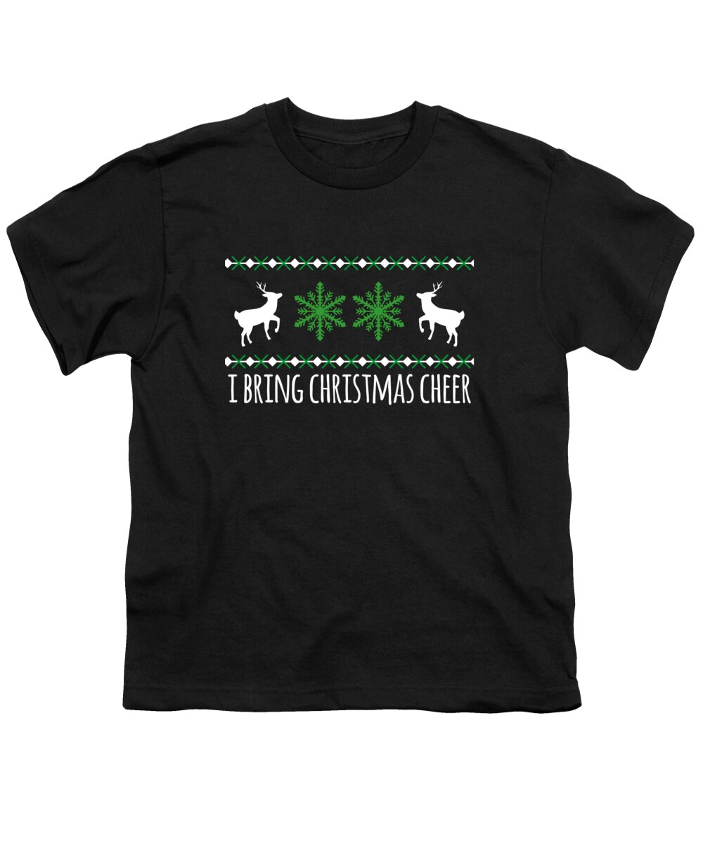 Christmas 2023 Youth T-Shirt featuring the digital art I Bring Christmas Cheer by Flippin Sweet Gear