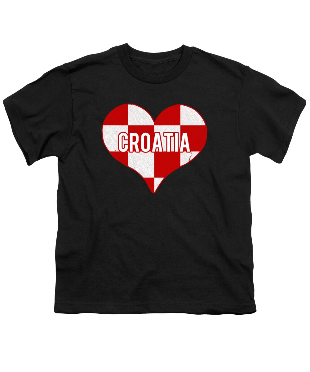 Funny Youth T-Shirt featuring the digital art I Love Croatia Jersey by Flippin Sweet Gear