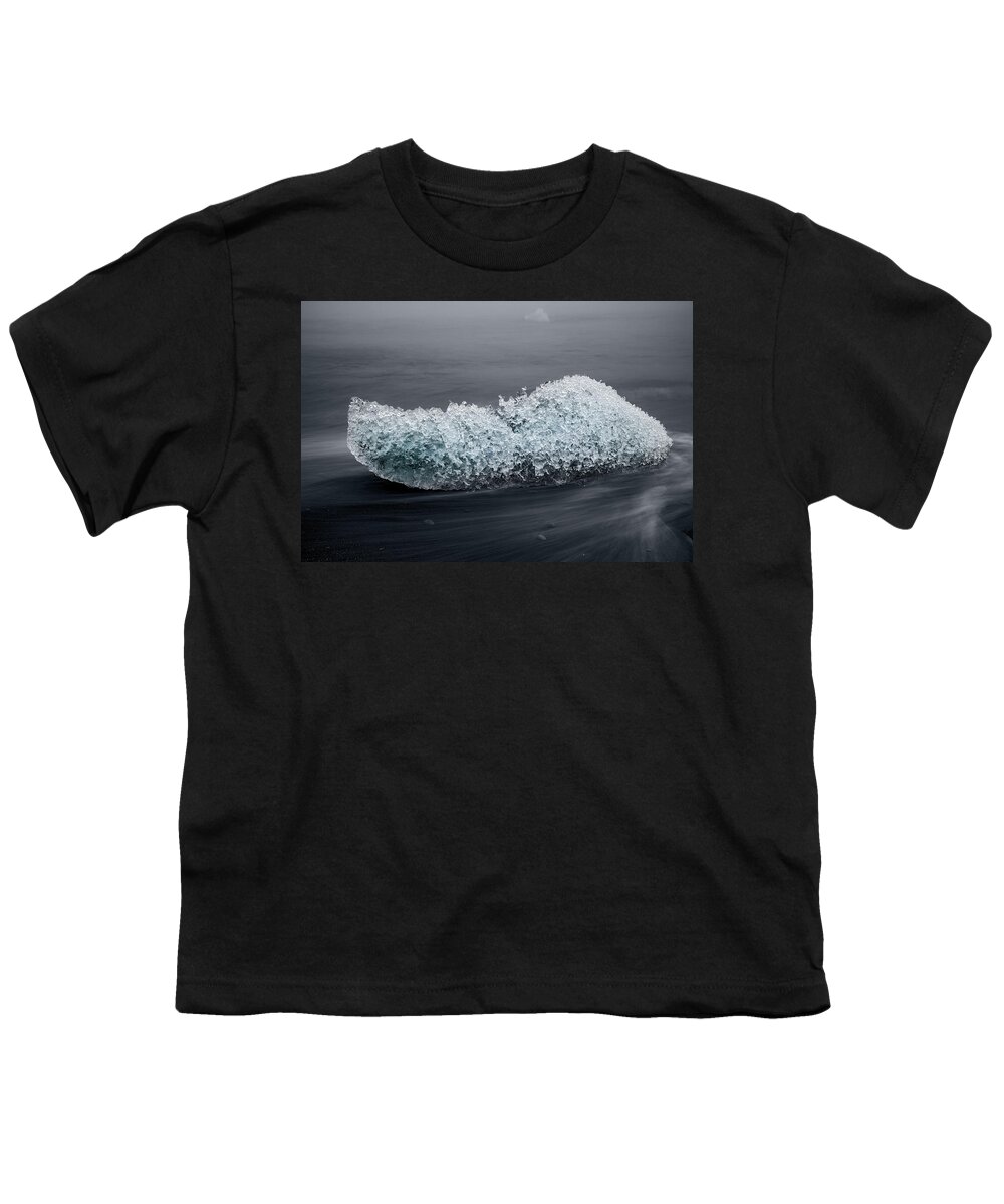 Diamond Beach Youth T-Shirt featuring the photograph Iceland - jewel by Olivier Parent