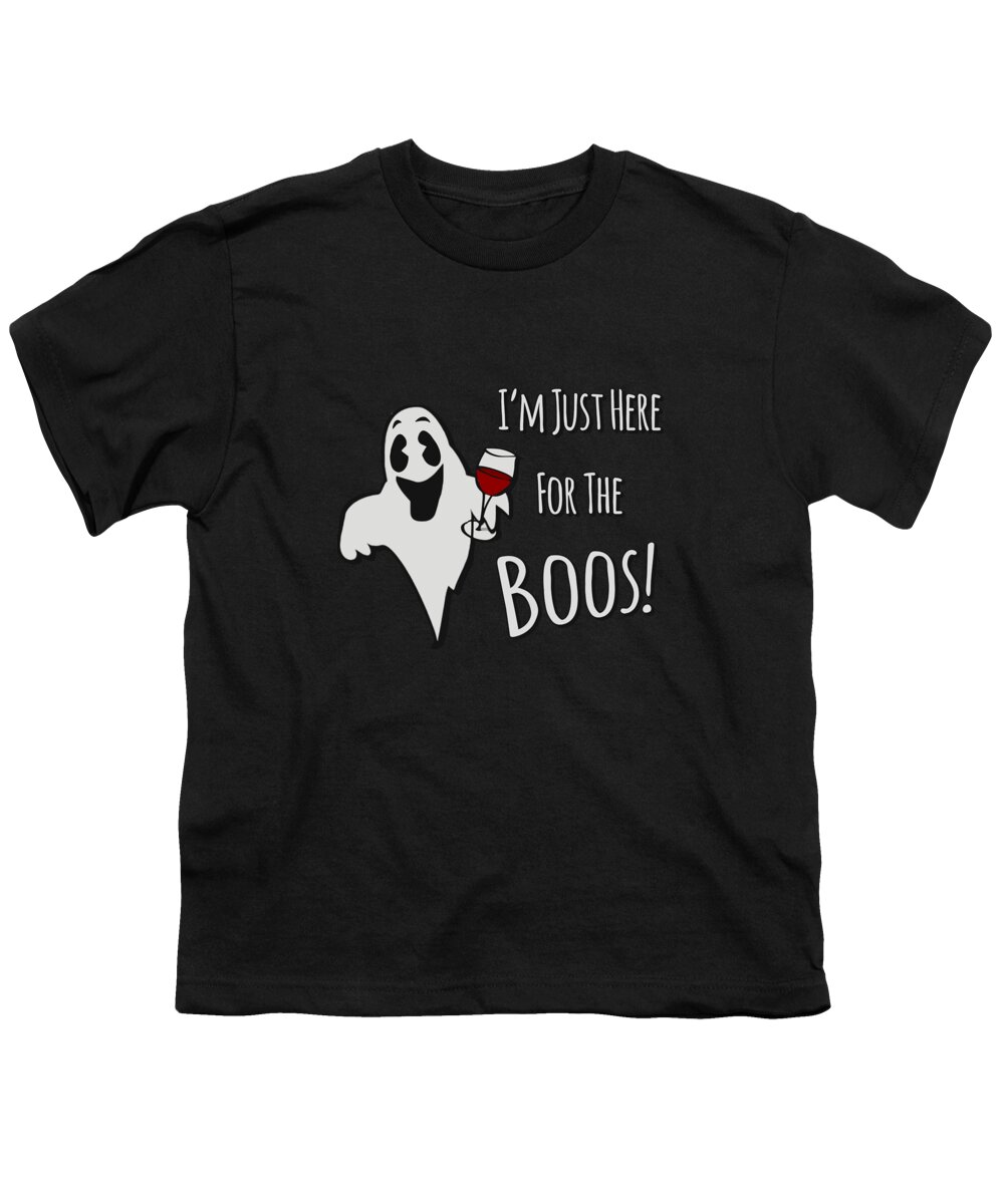 Cool Youth T-Shirt featuring the digital art Im Just Here For The Boos Halloween by Flippin Sweet Gear