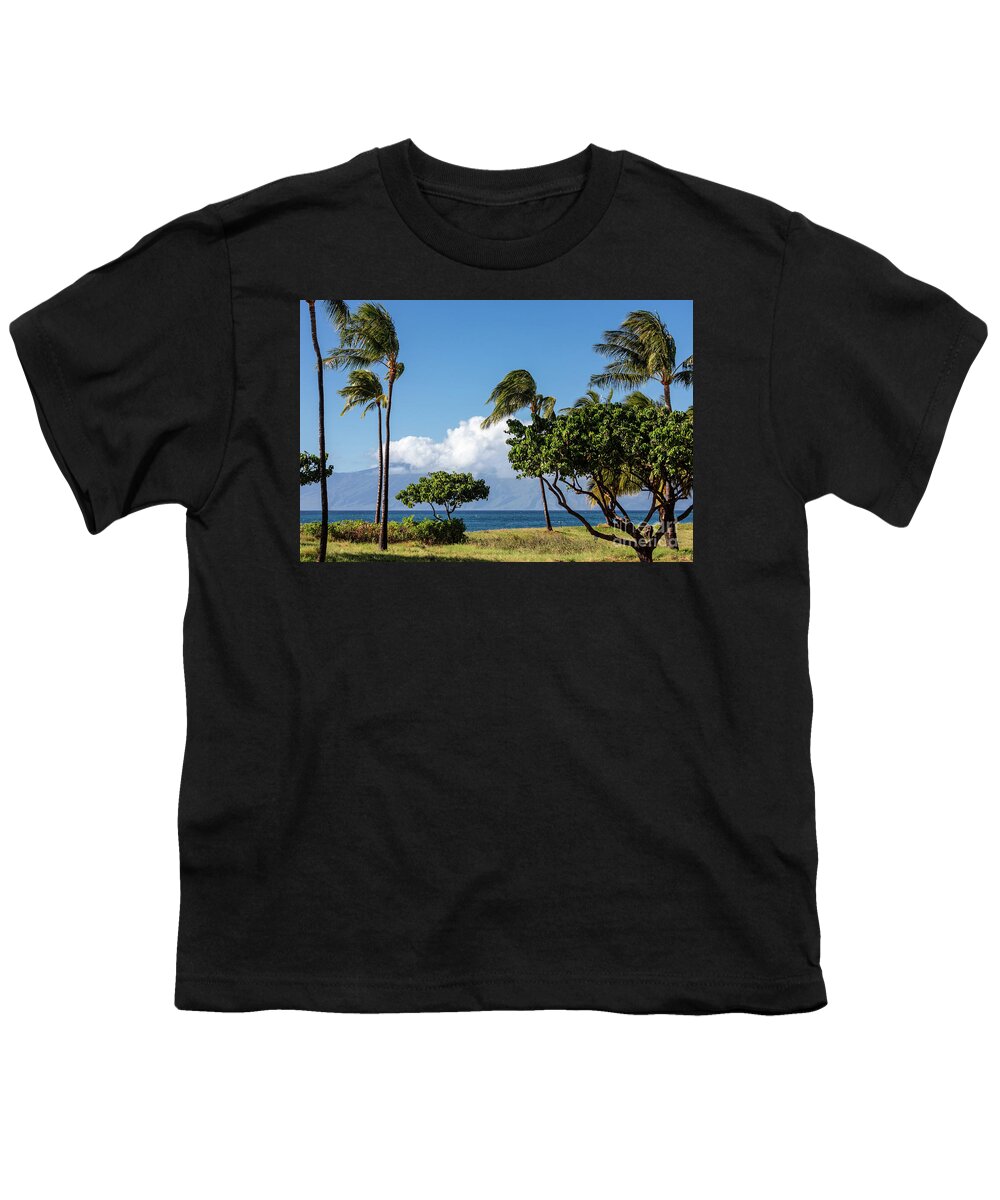 Maui Youth T-Shirt featuring the photograph Lahaina Roads and Molokai under Clouds by Craig A Walker
