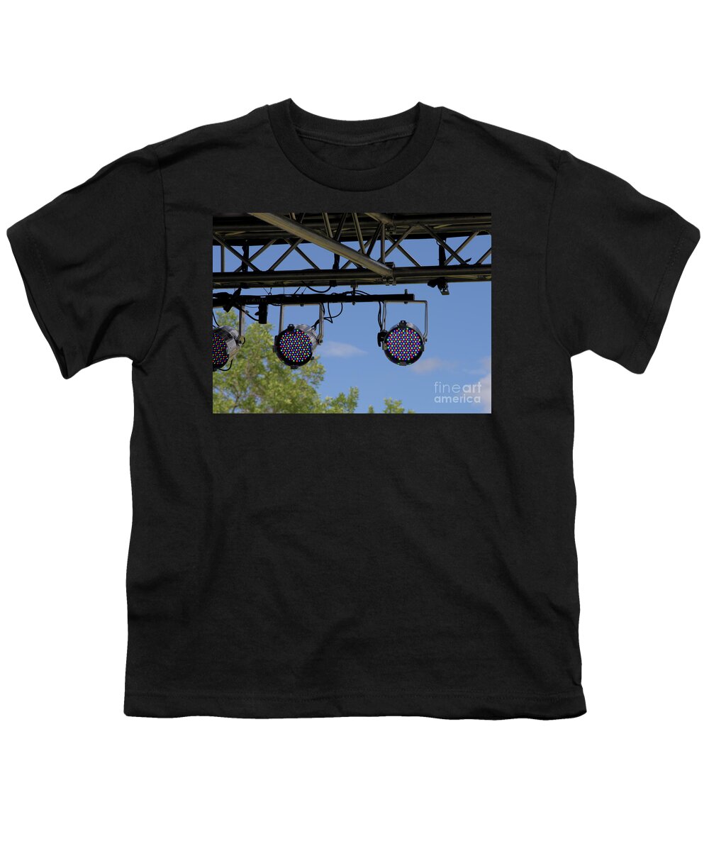 Spotlights Youth T-Shirt featuring the photograph Lights Above the Stage by Kae Cheatham