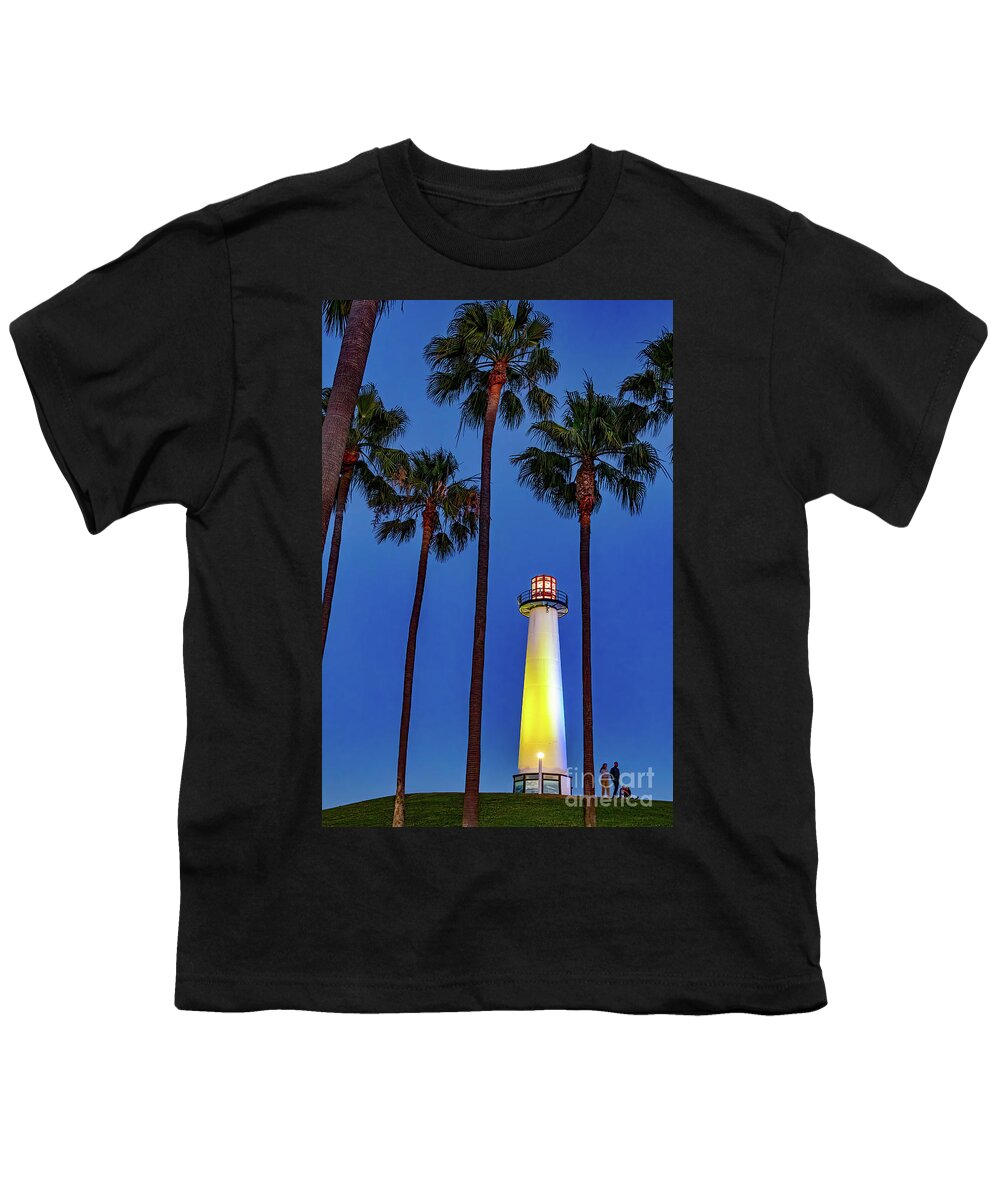 Lion Lighthouse Youth T-Shirt featuring the photograph Lion Lighthouse, Long Beach, California by Roslyn Wilkins