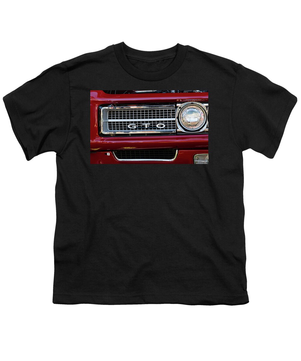 Car Youth T-Shirt featuring the photograph Little Red GTO by Bonny Puckett