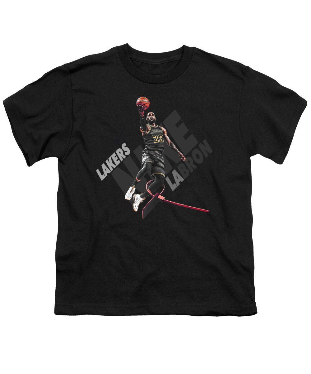 Illustration Youth T-Shirt featuring the digital art Los Angeles Lakers Nike LeBron James Shirt by Th