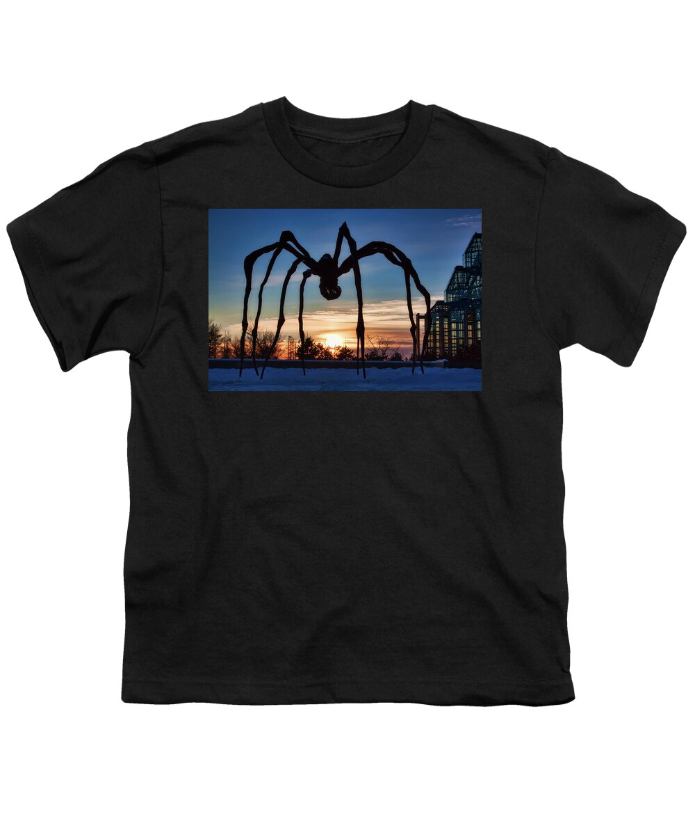 Maman Youth T-Shirt featuring the photograph Maman the Spider, Ottawa by Tatiana Travelways