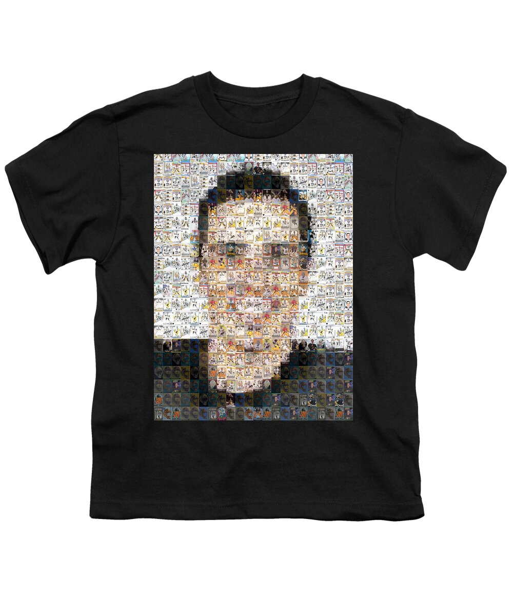 Goaltender Youth T-Shirt featuring the mixed media Marc-Andre Fleury portrait by Hockey Mosaics