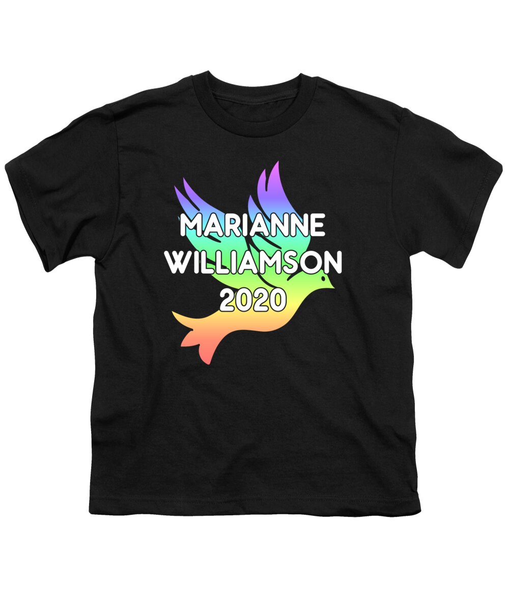 Cool Youth T-Shirt featuring the digital art Marianne Williamson For President 2020 Rainbow Dove by Flippin Sweet Gear