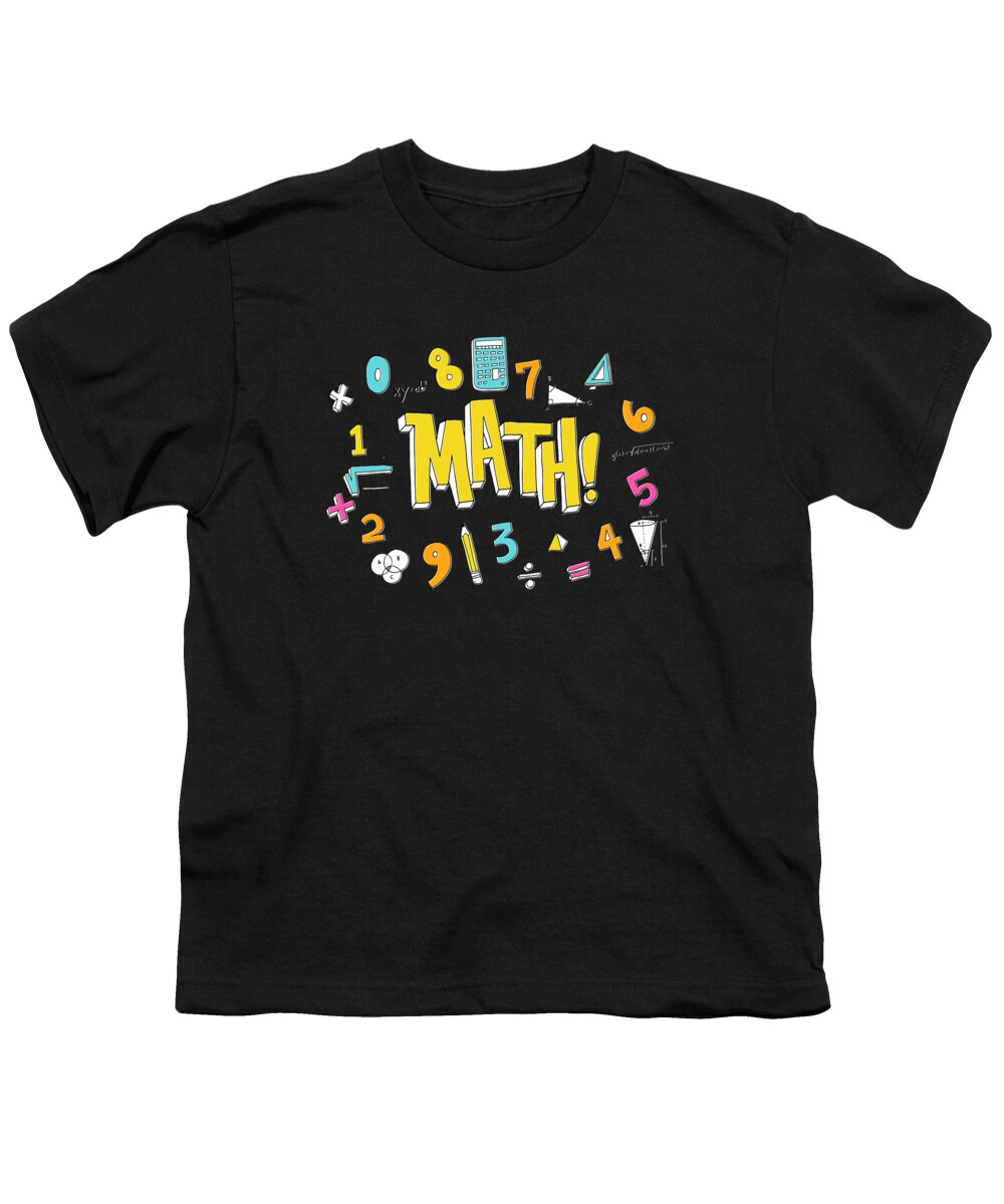 Funny Youth T-Shirt featuring the digital art Math by Flippin Sweet Gear