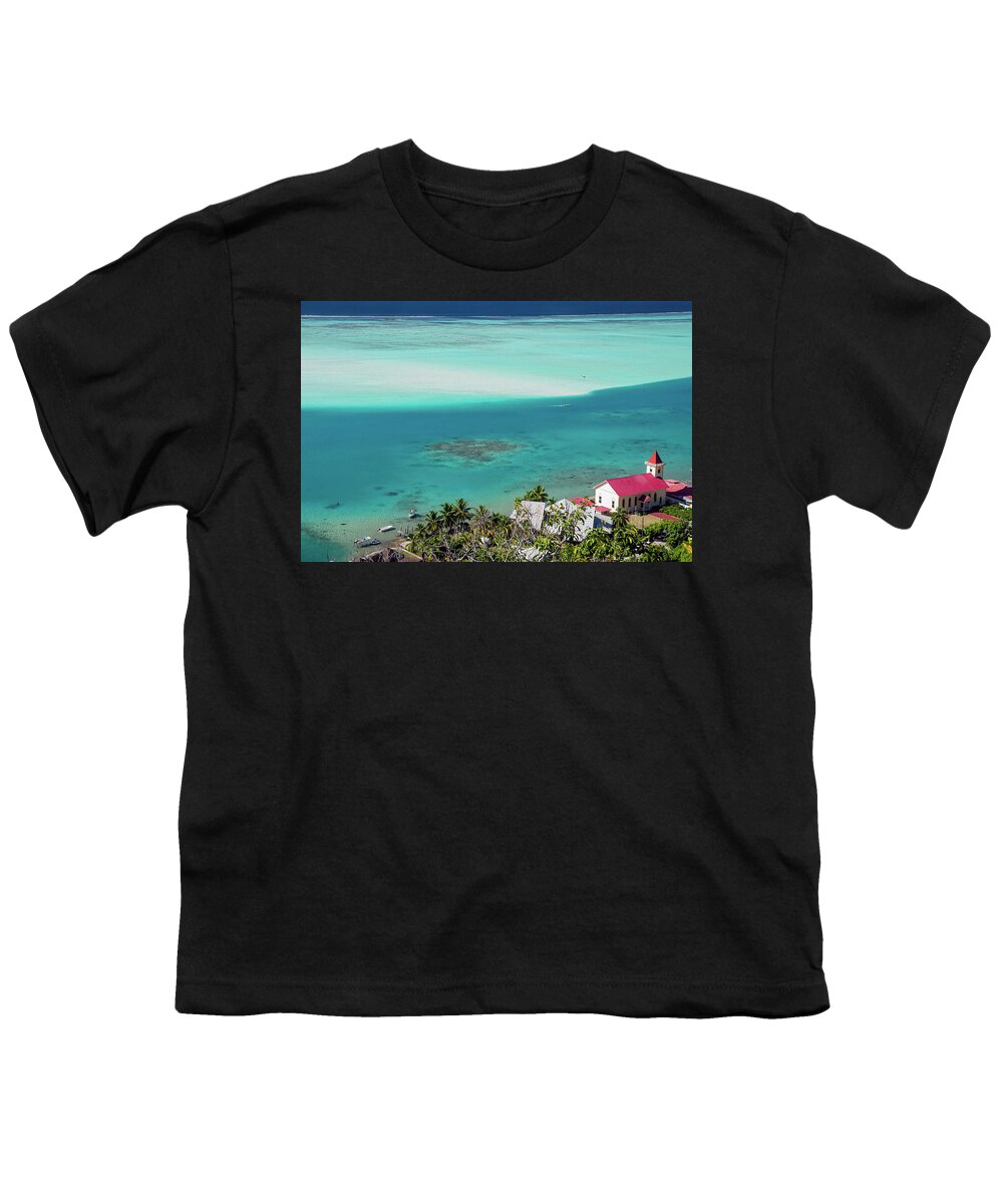 Maupiti Youth T-Shirt featuring the photograph Maupiti - Vaiea church by Olivier Parent