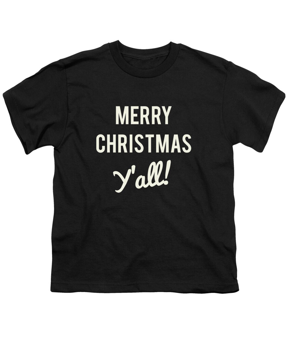 Christmas 2023 Youth T-Shirt featuring the digital art Merry Christmas Yall by Flippin Sweet Gear