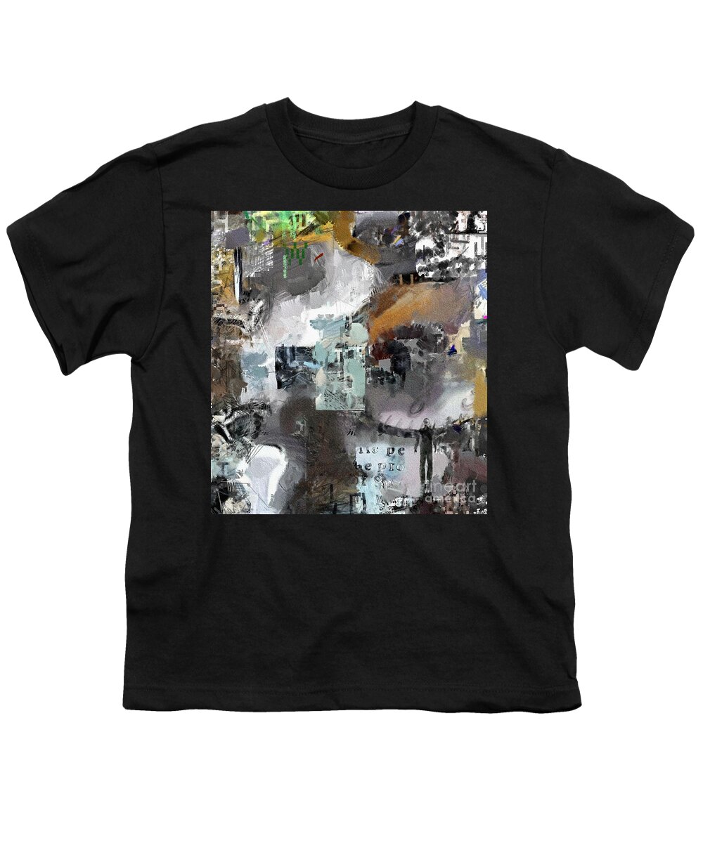 Abstract Youth T-Shirt featuring the digital art Mixed feelings by Bruce Rolff