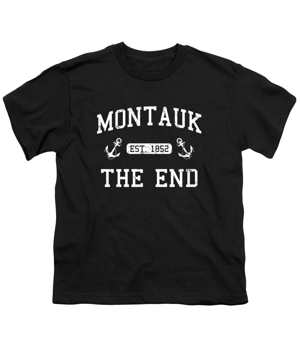 Funny Youth T-Shirt featuring the digital art Montauk Established 1852 by Flippin Sweet Gear
