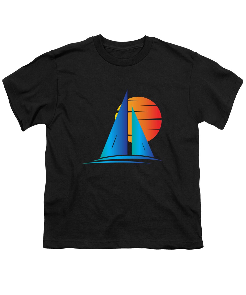Cool Youth T-Shirt featuring the digital art Nautical Sailboat Sailing by Flippin Sweet Gear