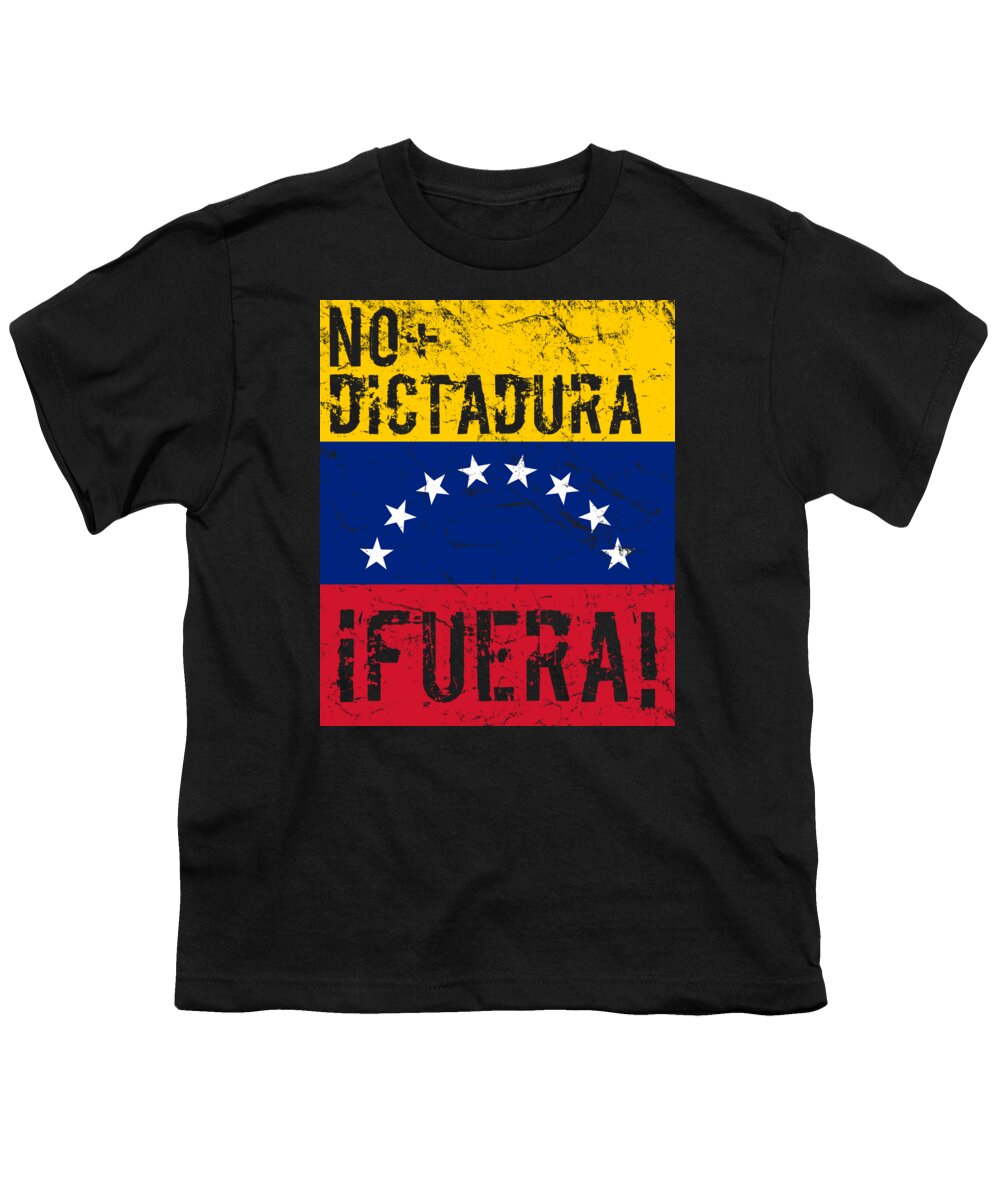 Venezuela Youth T-Shirt featuring the digital art No Dictadura Fuera Madura Protest by Flippin Sweet Gear