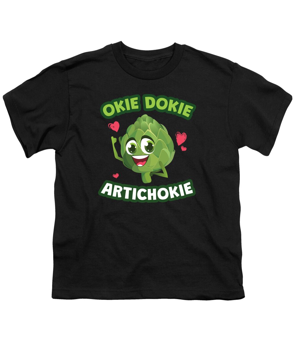 Artichokes Youth T-Shirt featuring the digital art Okey Dokey ArtiChokie Artichoke by Moon Tees