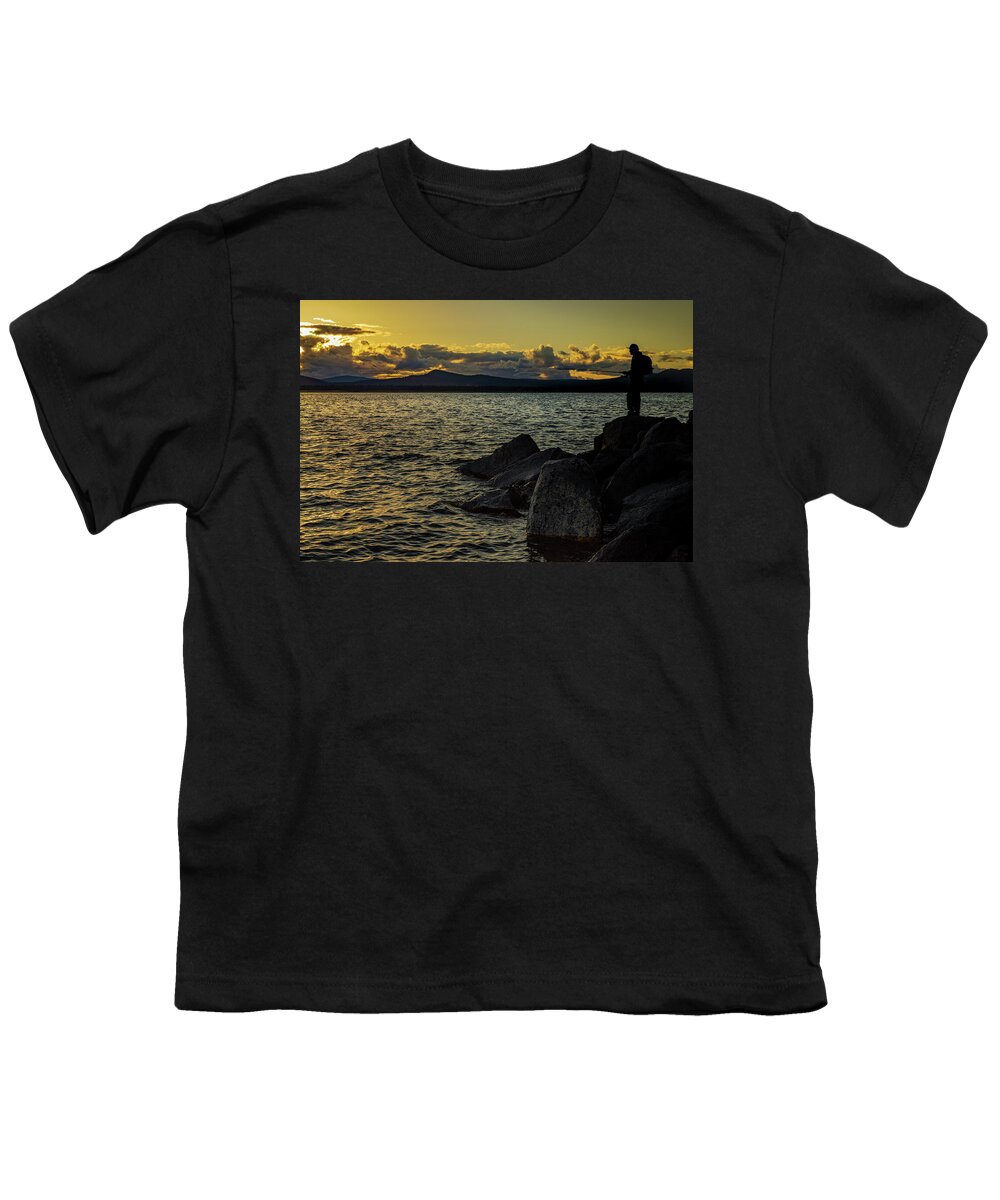 Eagle Lake Youth T-Shirt featuring the photograph One More Cast by Mike Lee