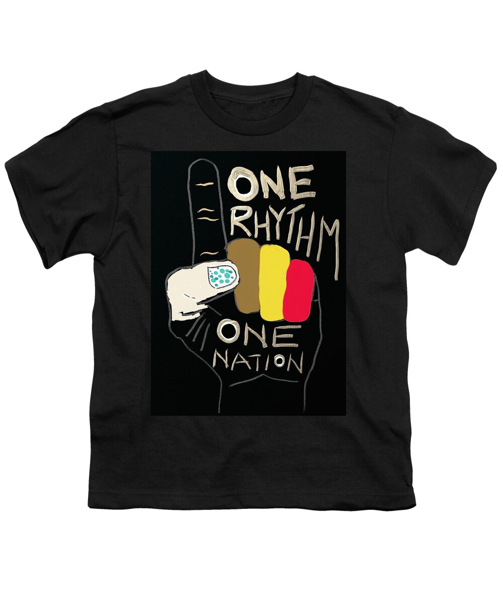  Youth T-Shirt featuring the digital art One Rhythm Hand Print by Tony Camm