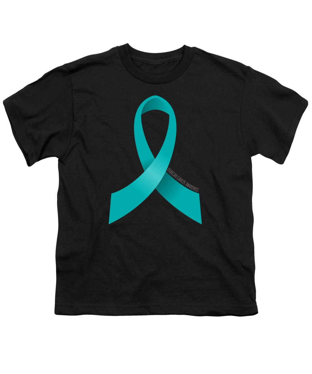 Awareness Youth T-Shirt featuring the digital art Ovarian Cancer Awareness Ribbon by Flippin Sweet Gear