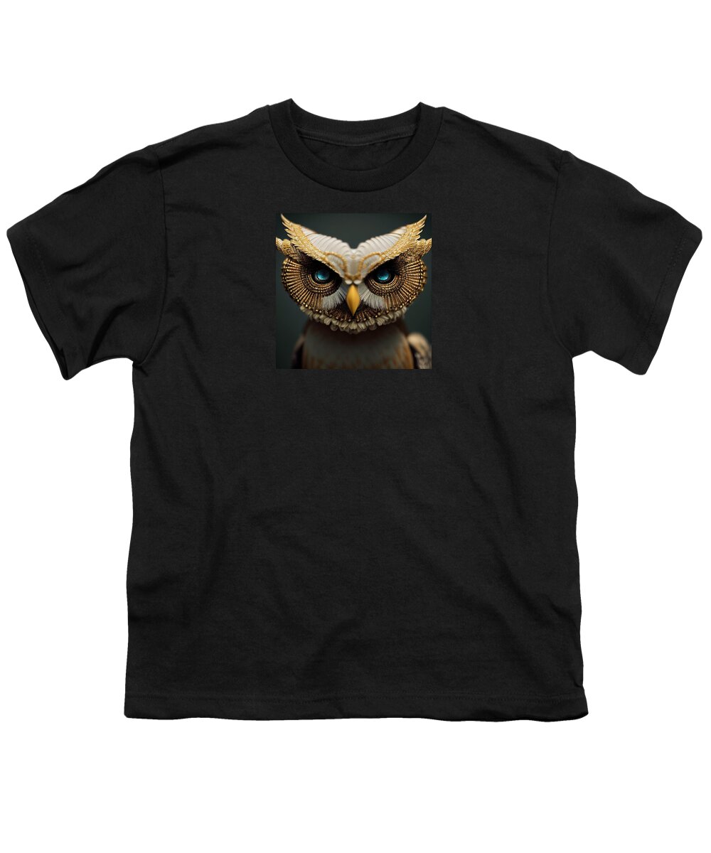 Owl Youth T-Shirt featuring the mixed media Owl Collection 6 by Marvin Blaine