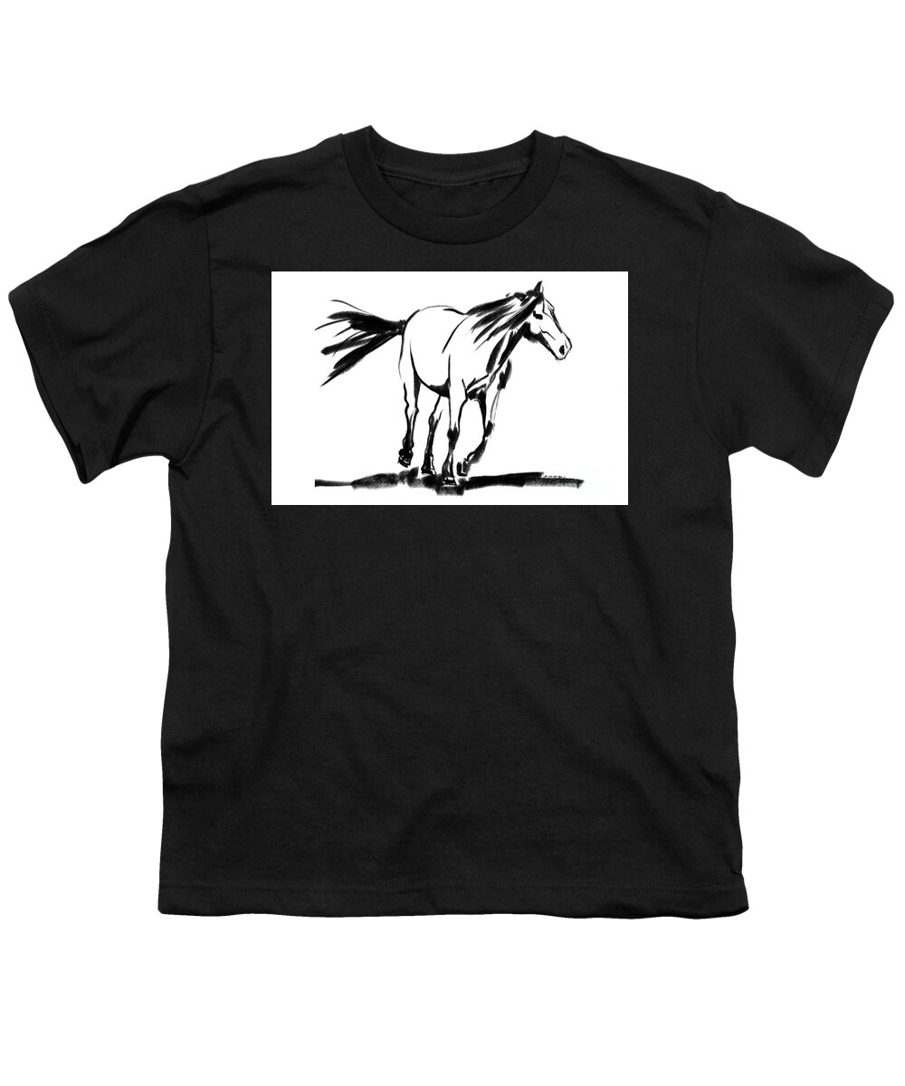 Horse Youth T-Shirt featuring the painting Horse Suki by Go Van Kampen