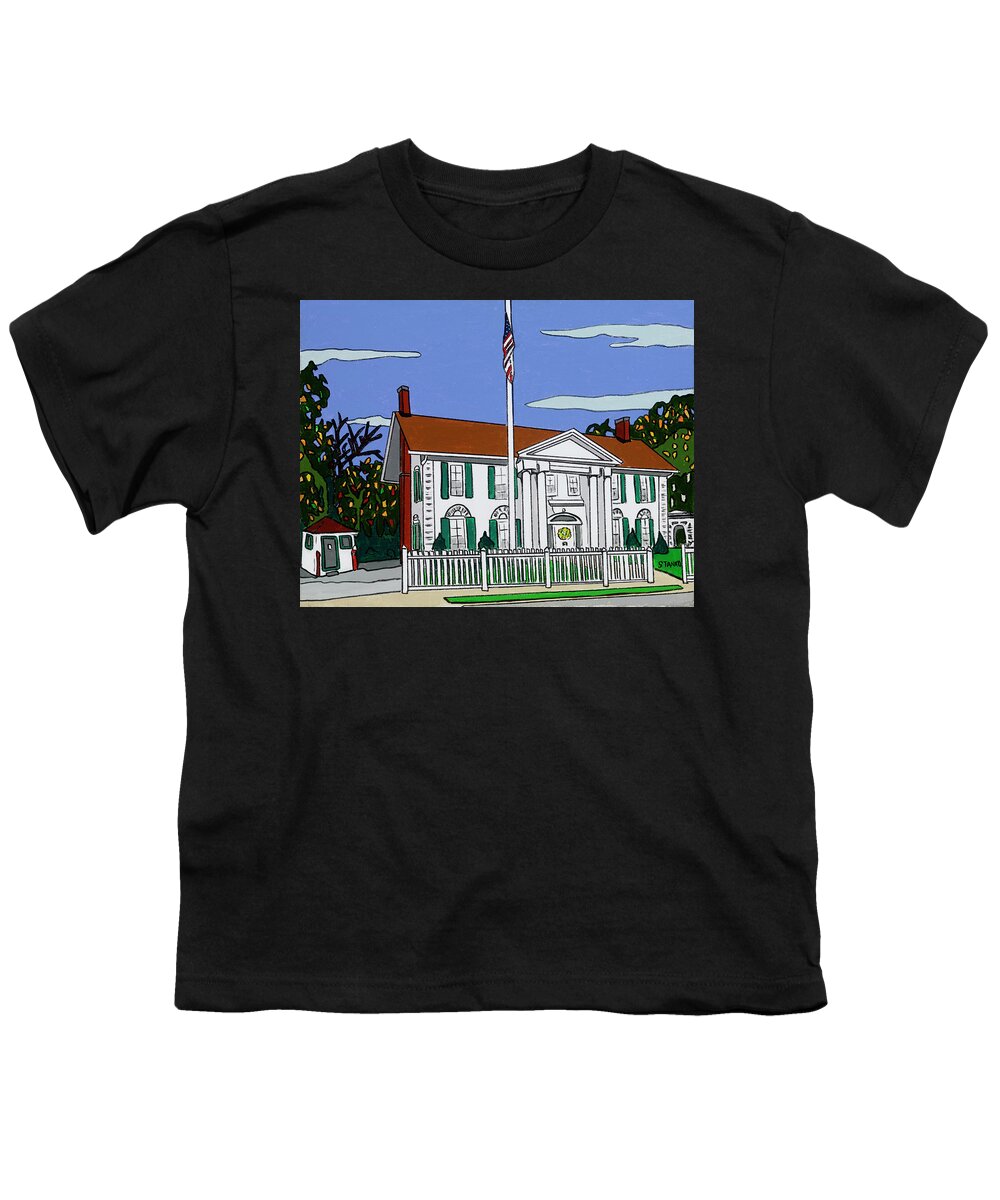 Valley Stream Historical Society Youth T-Shirt featuring the painting Pagan Fletcher House by Mike Stanko