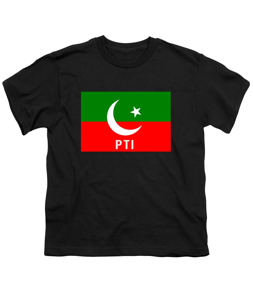 Funny Youth T-Shirt featuring the digital art Pakistan PTI Party Flag by Flippin Sweet Gear