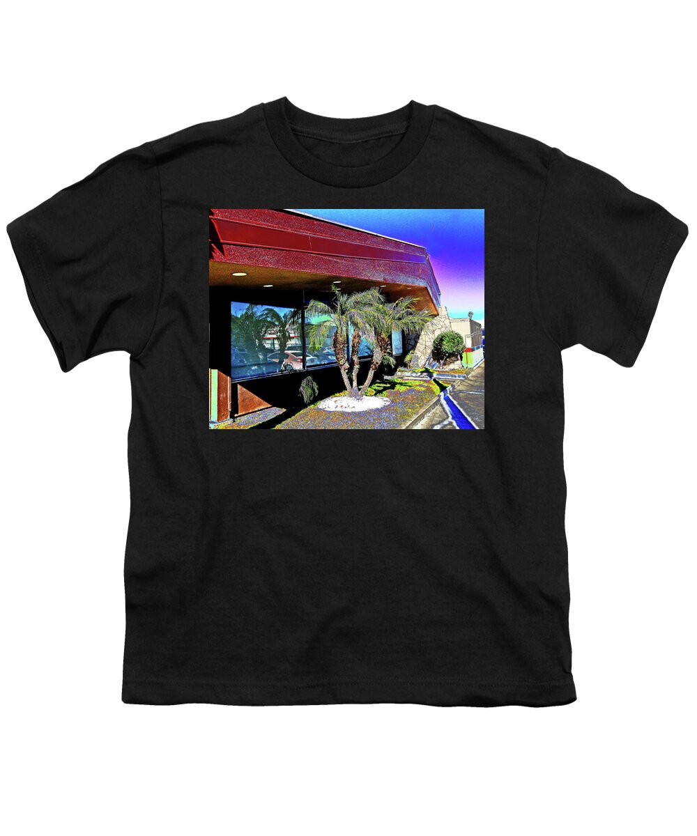 Palm. Tree Youth T-Shirt featuring the photograph Palm Tree Restaurant by Andrew Lawrence