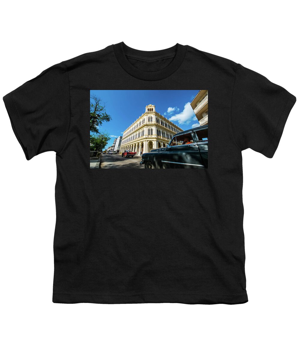 Cuba Youth T-Shirt featuring the photograph Parque Central, Havana. Cuba by Lie Yim