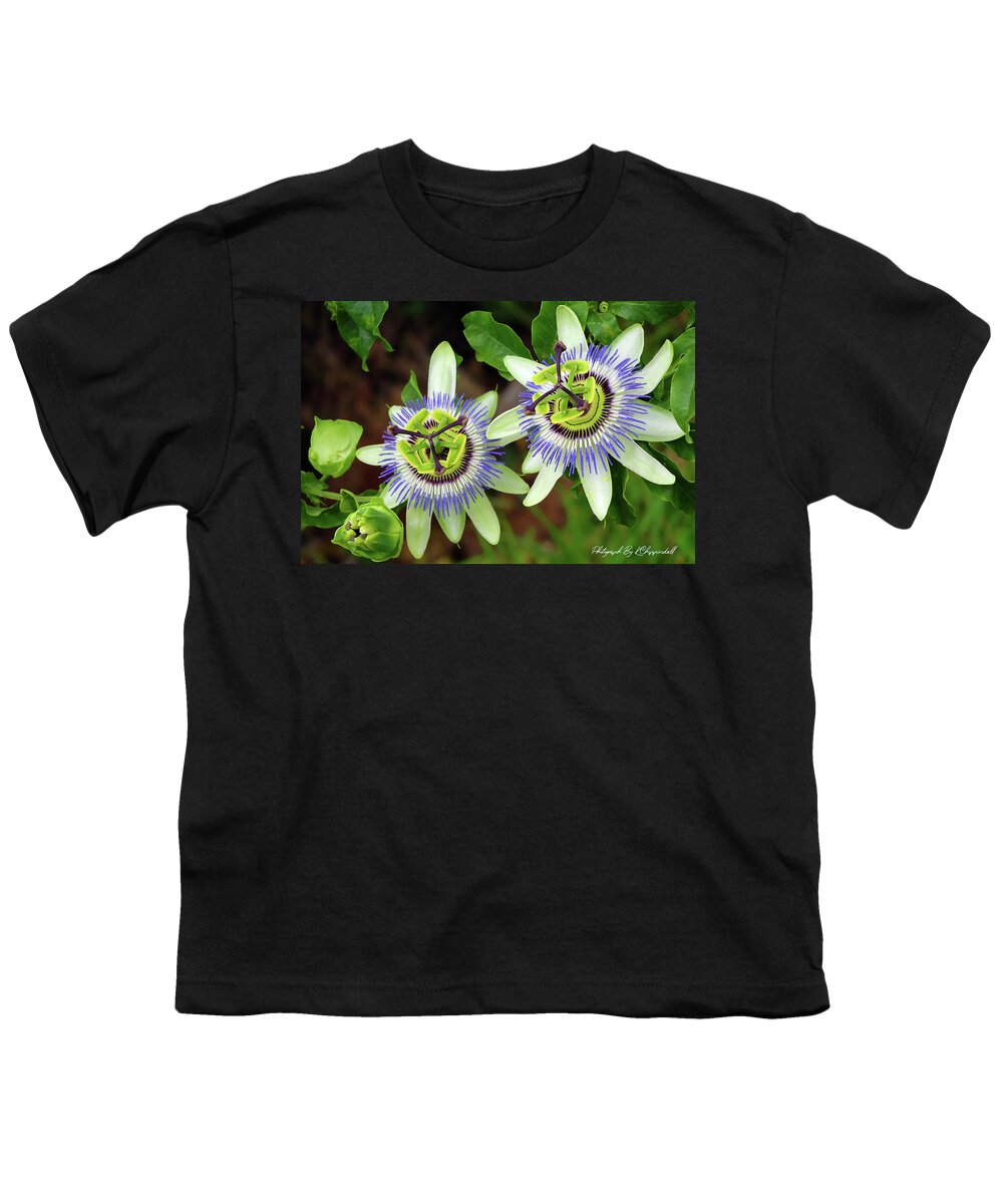 Passion Flowers Youth T-Shirt featuring the digital art Passion Flowers 09921 by Kevin Chippindall