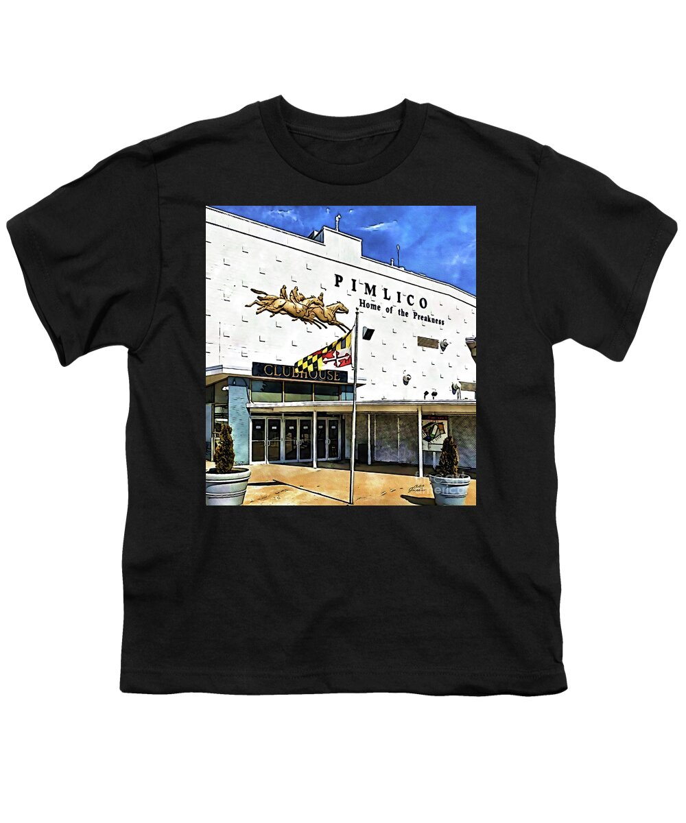 Pimlico Youth T-Shirt featuring the digital art Pimlico Clubhouse by CAC Graphics
