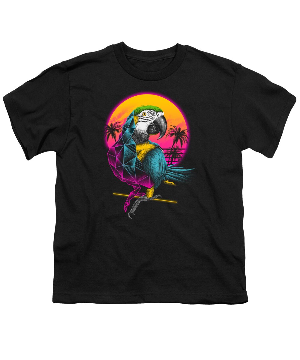 Parrot Youth T-Shirt featuring the digital art Rad Parrot by Vincent Trinidad