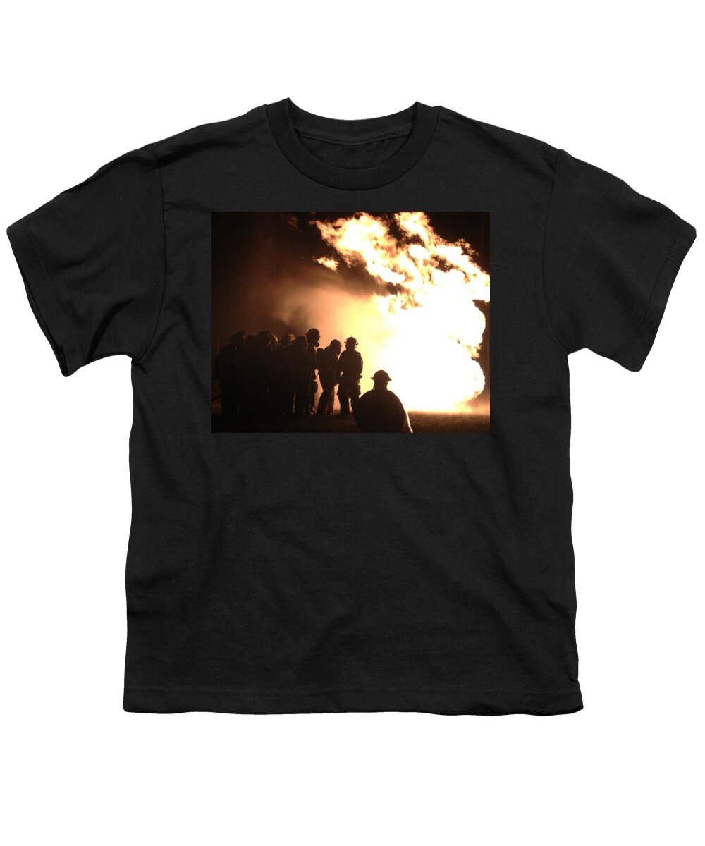 Firefighter Youth T-Shirt featuring the photograph Real Heroes in Action by Lee Darnell