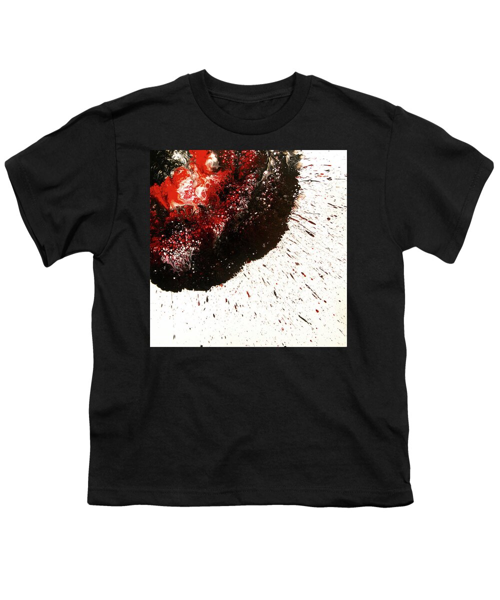 Red Youth T-Shirt featuring the painting Red Explosion by Donna Manaraze