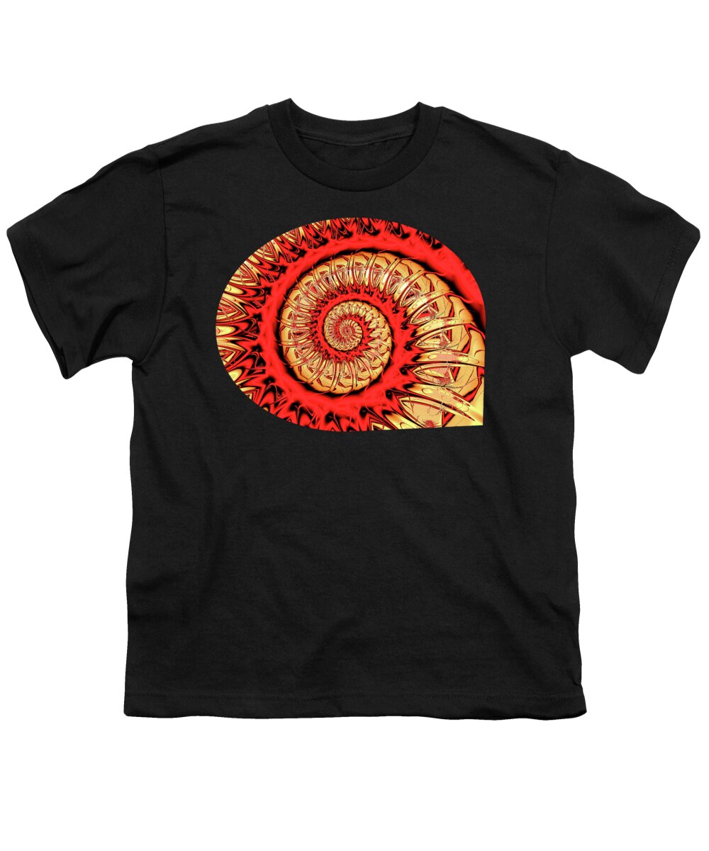 Computer Youth T-Shirt featuring the digital art Red Spiral by Anastasiya Malakhova
