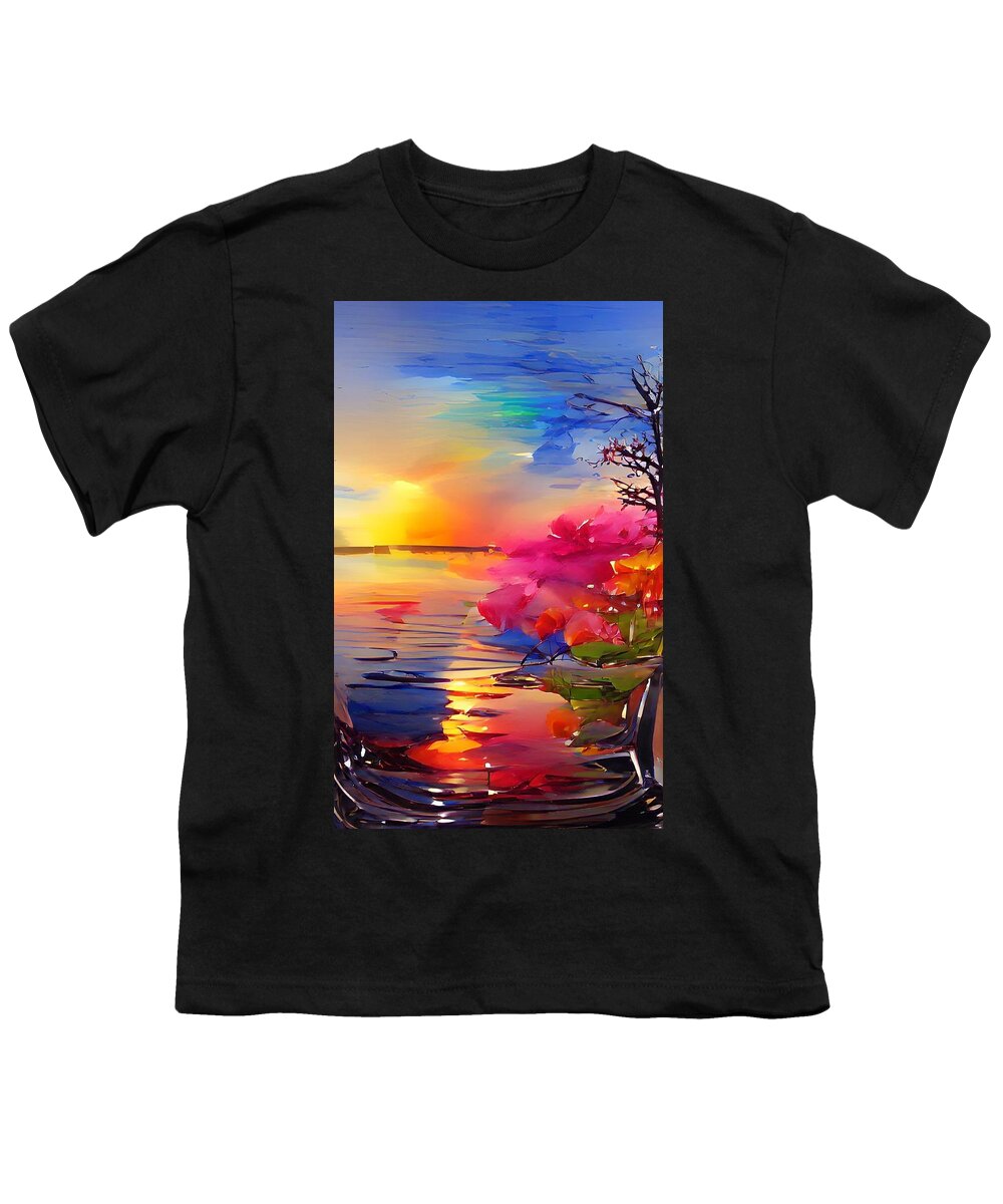  Youth T-Shirt featuring the digital art ReflectRed by Rod Turner