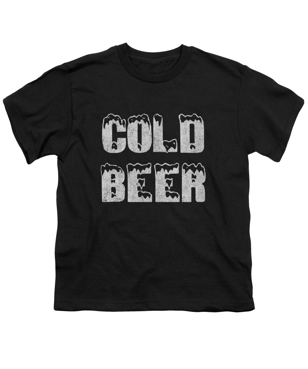 Funny Youth T-Shirt featuring the digital art Retro Cold Beer by Flippin Sweet Gear