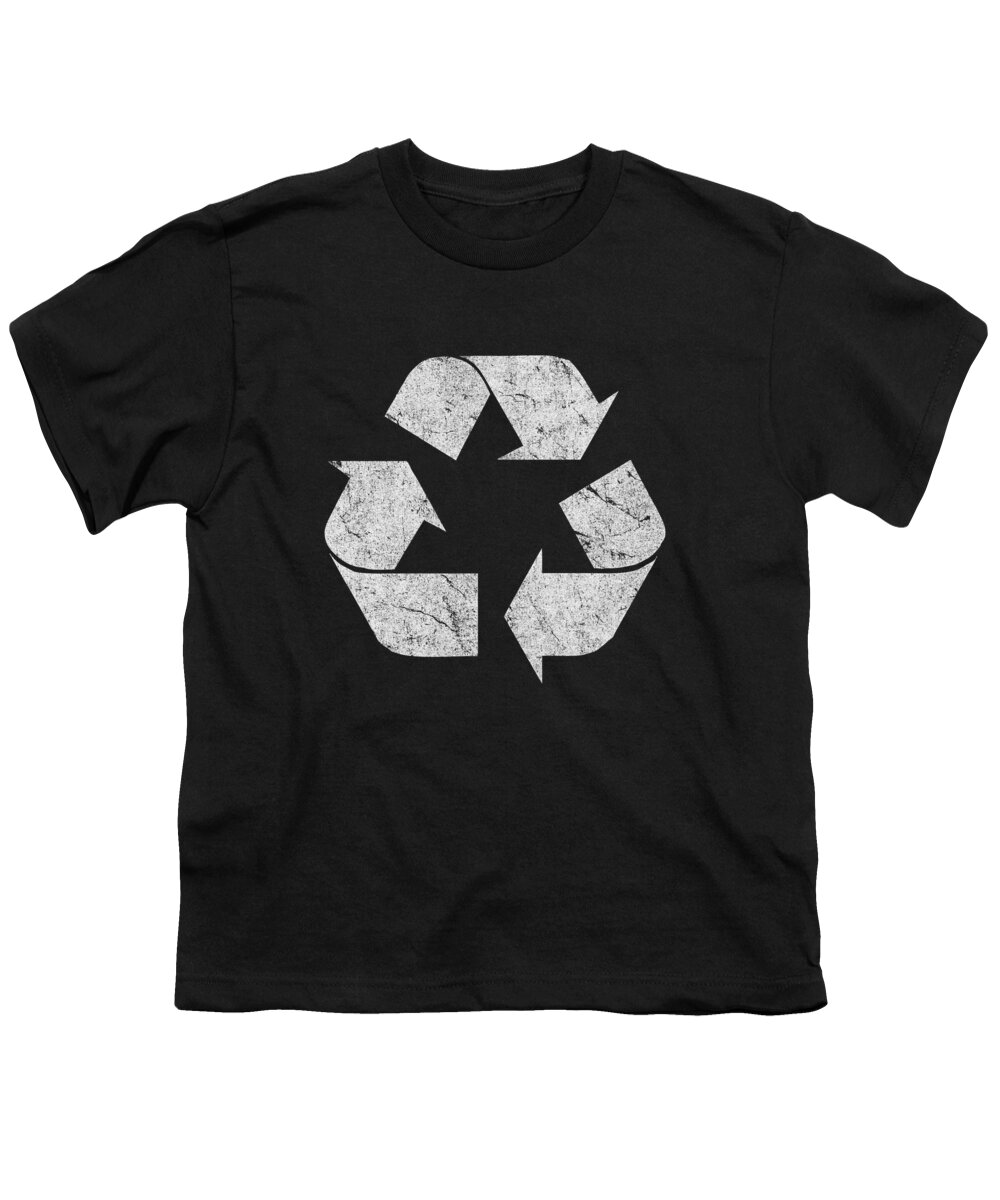 Funny Youth T-Shirt featuring the digital art Retro Recycle Logo by Flippin Sweet Gear