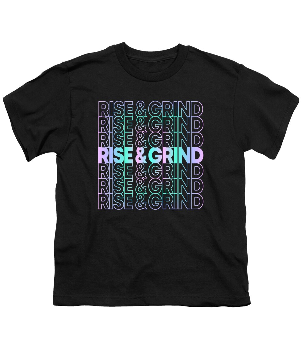 Skateboarding Youth T-Shirt featuring the digital art Rise and Grind by Flippin Sweet Gear