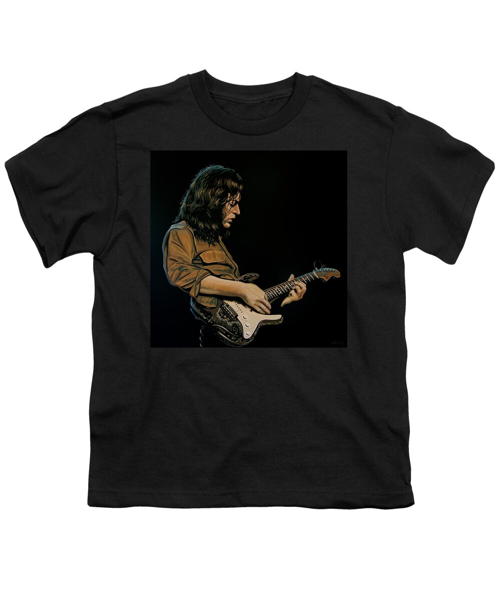 Rory Gallagher Youth T-Shirt featuring the painting Rory Gallagher Painting by Paul Meijering