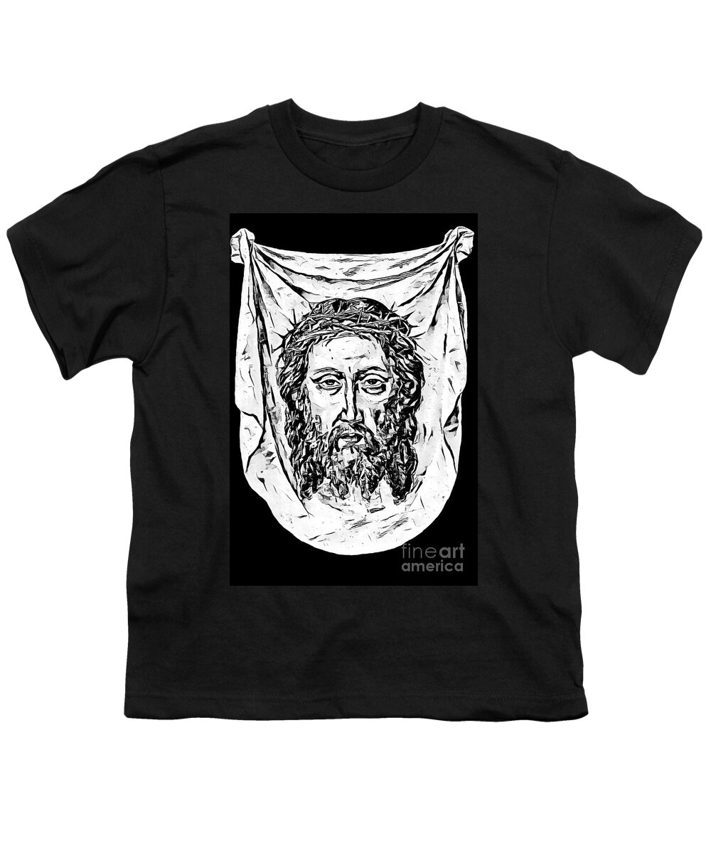 Jesus Youth T-Shirt featuring the photograph Saint Veronica Jesus Head by Munir Alawi