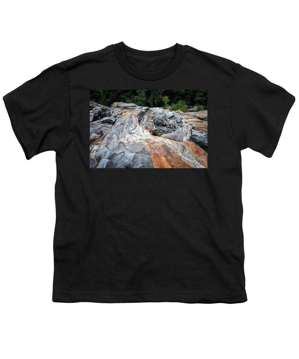 Salmon Youth T-Shirt featuring the photograph Salmon Falls Swirl by Steven Nelson