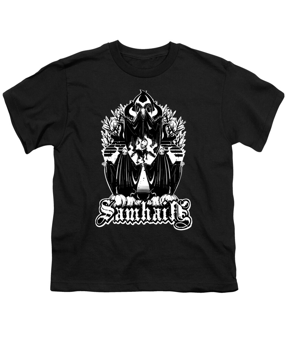 Horror Youth T-Shirt featuring the drawing Samhain by Ludwig Van Bacon
