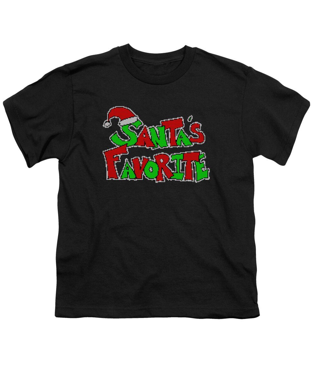 Christmas 2023 Youth T-Shirt featuring the digital art Santas Favorite Ugly Christmas Sweater by Flippin Sweet Gear