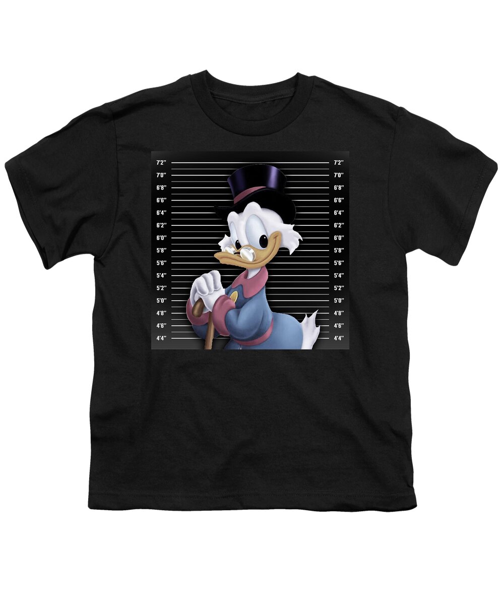 Arrest Youth T-Shirt featuring the painting Scrooge McDuck Mug Shot Mugshot by Tony Rubino