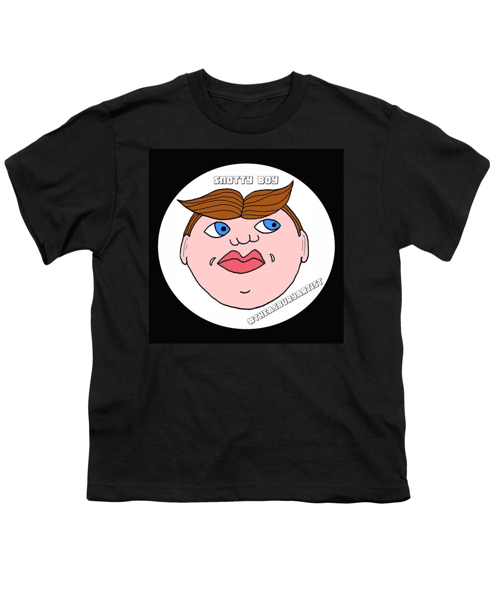 Tillie Youth T-Shirt featuring the drawing Snotty Boy by Patricia Arroyo