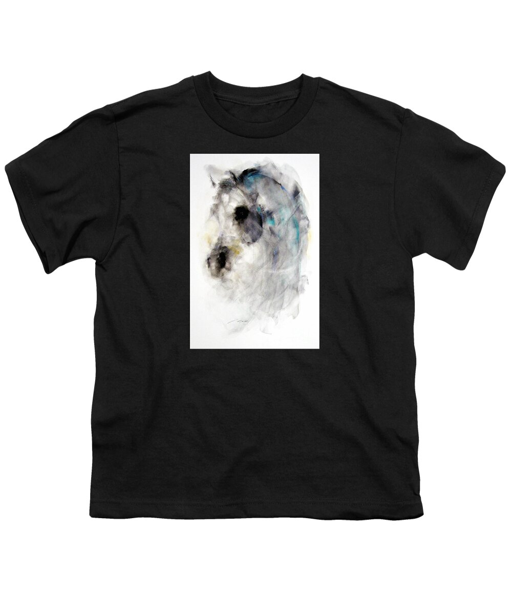 Horse Youth T-Shirt featuring the painting Snow by Janette Lockett